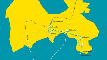 Karttakuva Vantaan tulevasta ratikkareitistä