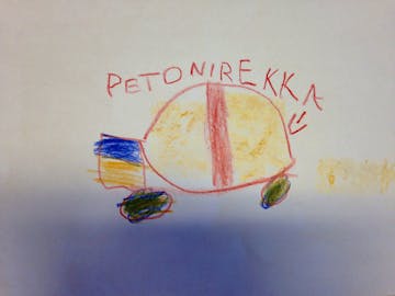 Lapsen piirros betonirekasta