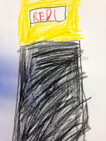 Lapsen piirros Redistä