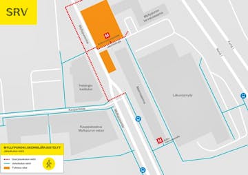 Tilapäiset liikennejärjestelyt Myllypuron THK työmaa