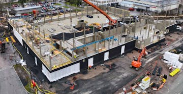 Dronekuvaa Hyvinkää Areenan työmaalta 13.11.2025