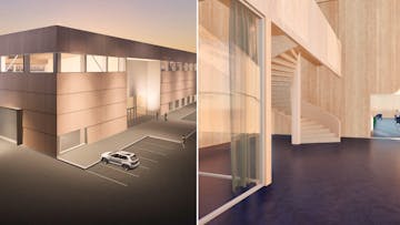 Lähikuva puisista tuotantotiloista