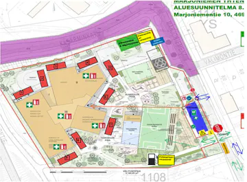 Marjoniemen yhtenäiskoulu työmaan aluesuunnitelma
