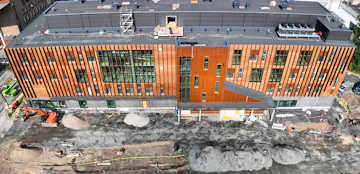 Dronekuva Hyvinkää Areenan työmaalta 18.8.2026